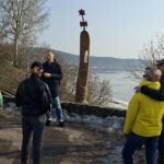 Pažintinis žygis po Vilkiją, prie buvusios Sinagogos