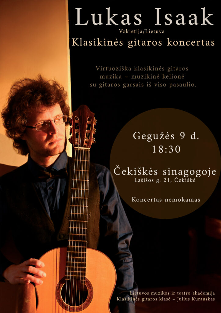 Čekiškės laisvalaikio salė kviečia į gyvos muzikos koncertą Sinagogoje, gegužės 9 d. 18:30.